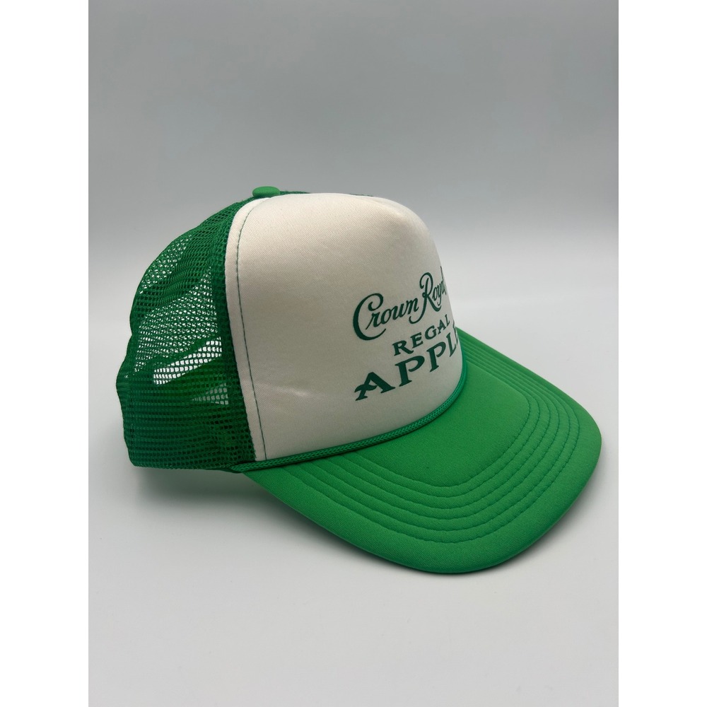 Crown Royal Regal Apple Trucker Hat Green White Snapback Mesh Cap B1254
